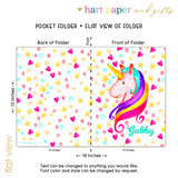 Rainbow Unicorn c Personalized 2-Pocket Folder