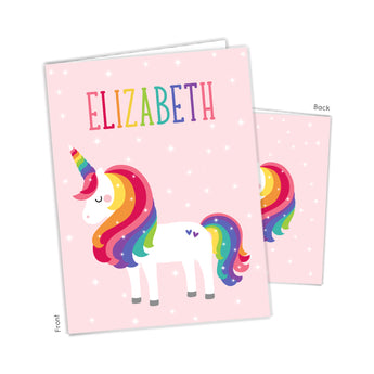Rainbow Unicorn Personalized 2-Pocket Folder