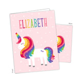 Rainbow Unicorn Personalized 2-Pocket Folder