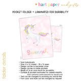 Rainbow Unicorn Personalized 2-Pocket Folder