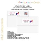 Rainbow Unicorn Thank You Note Card Stationery • Fill in Blank, Lined or Blank Cards