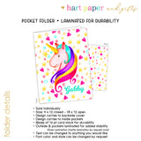 Rainbow Unicorn c Personalized 2-Pocket Folder