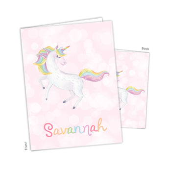 Rainbow Unicorn Personalized 2-Pocket Folder