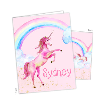 Rainbow Unicorn Personalized 2-Pocket Folder