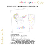Rainbow Unicorn Personalized 2-Pocket Folder