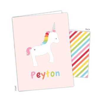 Rainbow Unicorn b Personalized 2-Pocket Folder