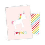 Rainbow Unicorn b Personalized 2-Pocket Folder