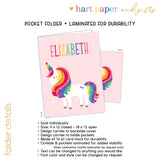 Rainbow Unicorn Personalized 2-Pocket Folder