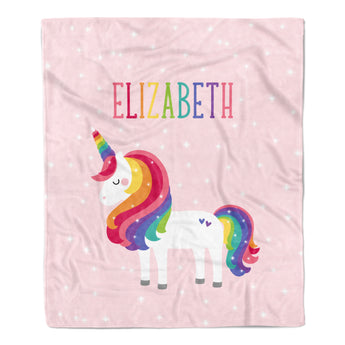 Unicorn Rainbow Minky Blanket Personalized Custom