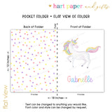 Rainbow Unicorn Personalized 2-Pocket Folder