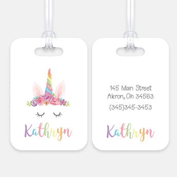 Rainbow Unicorn Luggage Bag Tag