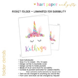 Rainbow Unicorn Personalized 2-Pocket Folder