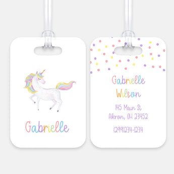 Rainbow Unicorn Luggage Bag Tag