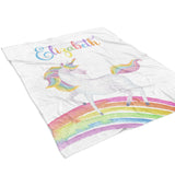 Unicorn Rainbow Minky Blanket Personalized Custom