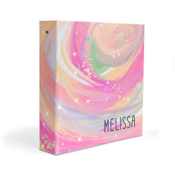 Pink Unicorn Rainbow Personalized 2" 3 Ring Binder