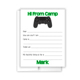 Video Game Sports Summer Camp Camping Note Cards Stationery • Fill in Blank, Lined or Blank Cards