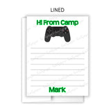 Video Game Sports Summer Camp Camping Note Cards Stationery • Fill in Blank, Lined or Blank Cards