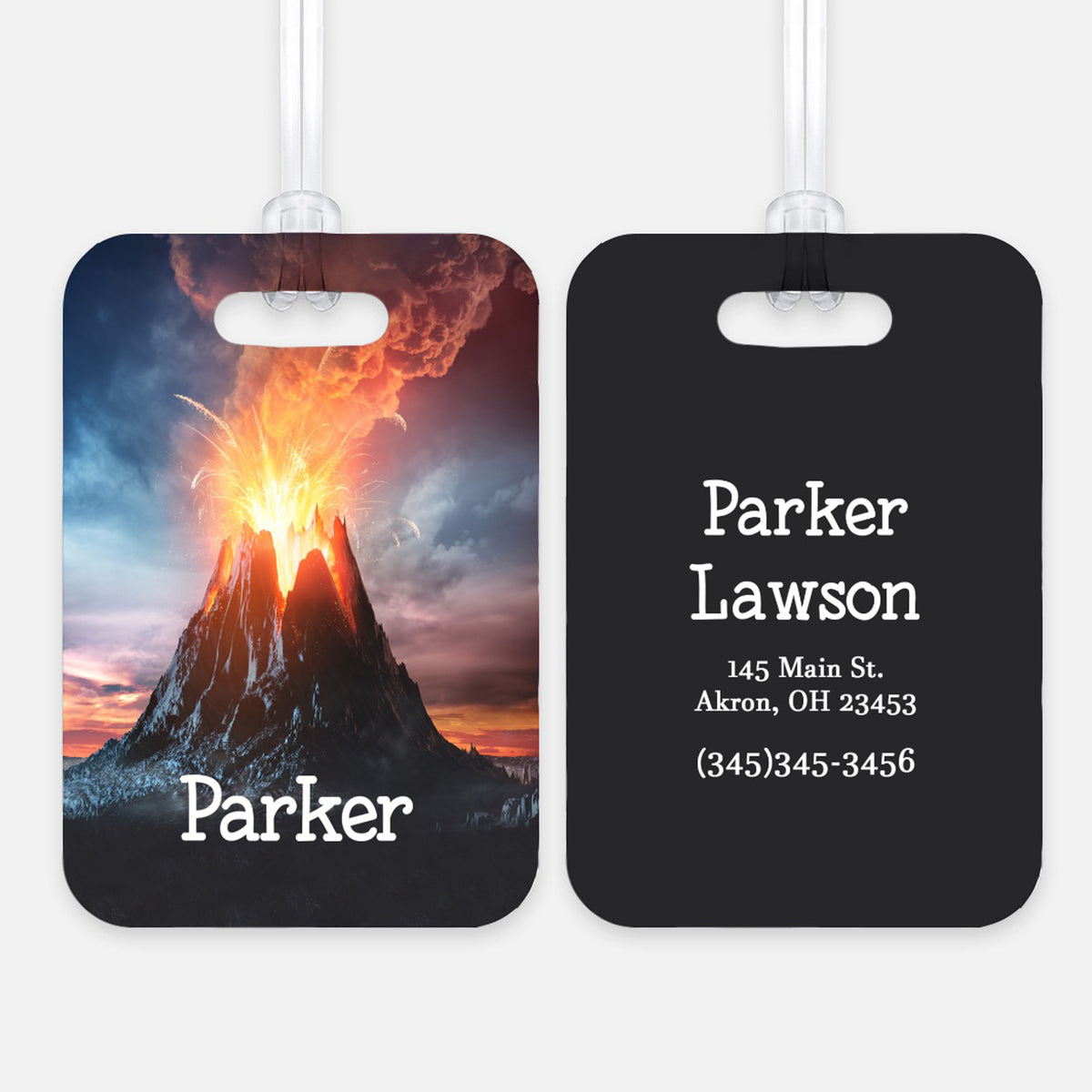 Volcano Luggage Bag Tag Personalized Custom