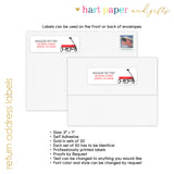 Red Wagon Return Address Labels • Self Adhesive Stickers
