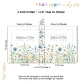 Wildflower Wedding Bridal Personalized 2" 3 Ring Binder