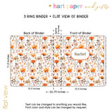 Orange Flowers Personalized 2" 3 Ring Binder
