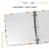 Orange Flowers Personalized 2" 3 Ring Binder