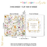 Wildflowers Personalized 2" 3 Ring Recipe Book Binder