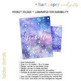 Stars Sky Moon Space Galaxy Personalized 2-Pocket Folder