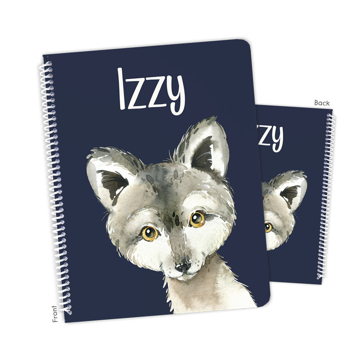 Wolf Personalized Custom Notebook or Sketchbook • School Office Supplies