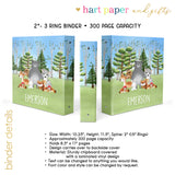 Woodland Animals Personalized 2" 3 Ring Binder