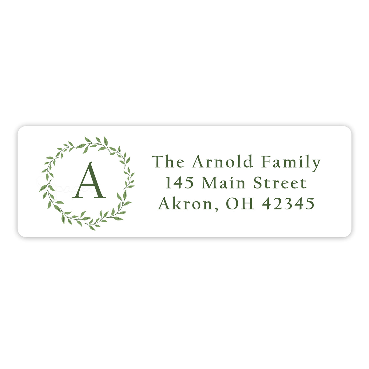 Laurel Wreath Return Address Labels Personalized Custom • Self Adhesive Stickers