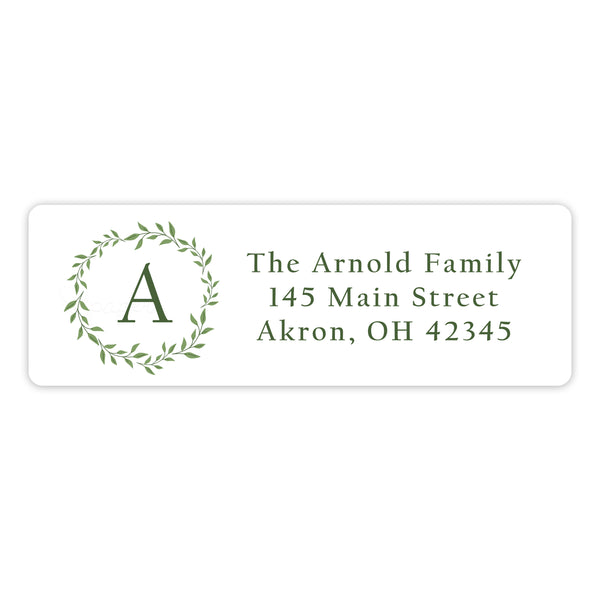 Laurel Wreath Return Address Labels • Self Adhesive Stickers
