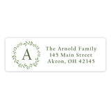 Laurel Wreath Return Address Labels • Self Adhesive Stickers