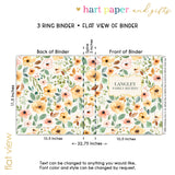 Yellow Flowers Personalized 2" 3 Ring Recipe Book Binder