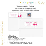 Cherry Thank You Note Card Stationery • Fill in Blank, Lined or Blank Cards
