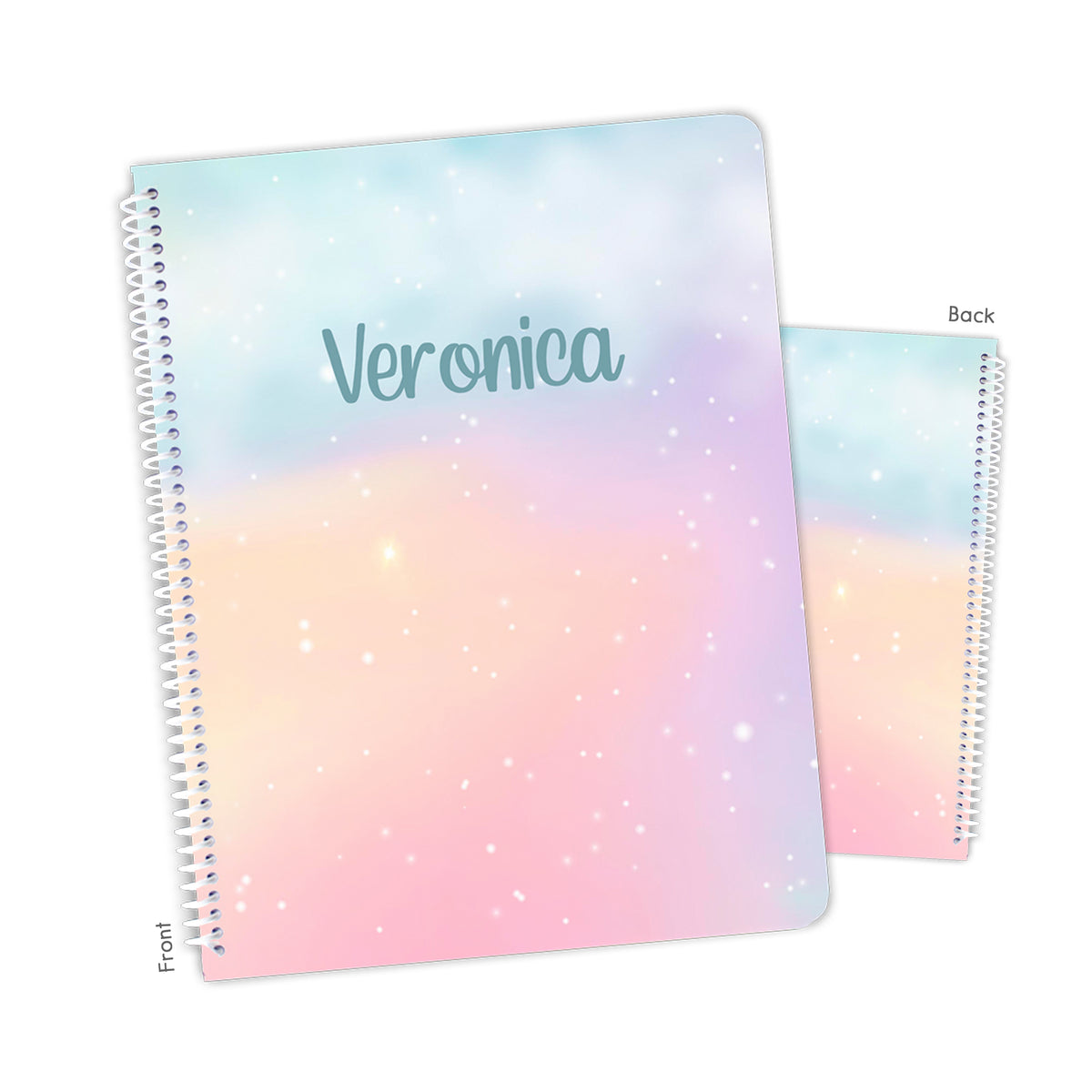 Rainbow Personalized Custom Notebook or Sketchbook • School Office Supplies