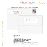 Rainbow Unicorn II Return Address Labels • Self Adhesive Stickers