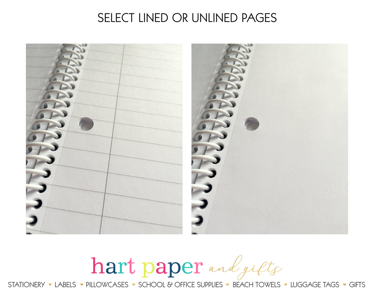 Teal & Pink Hearts Personalized Notebook or Sketchbook School & Office Supplies - Everything Nice