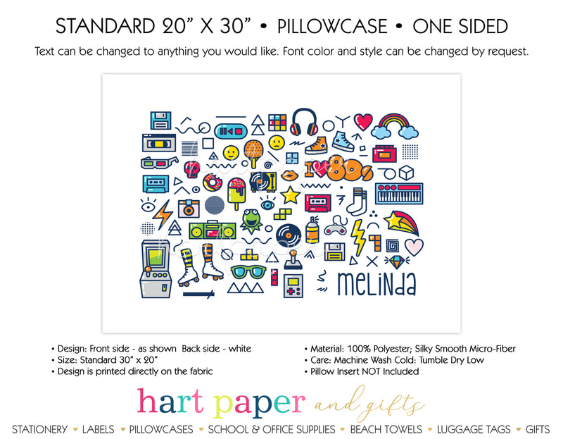 I Love the 80's Retro Personalized Pillowcase Pillowcases - Everything Nice