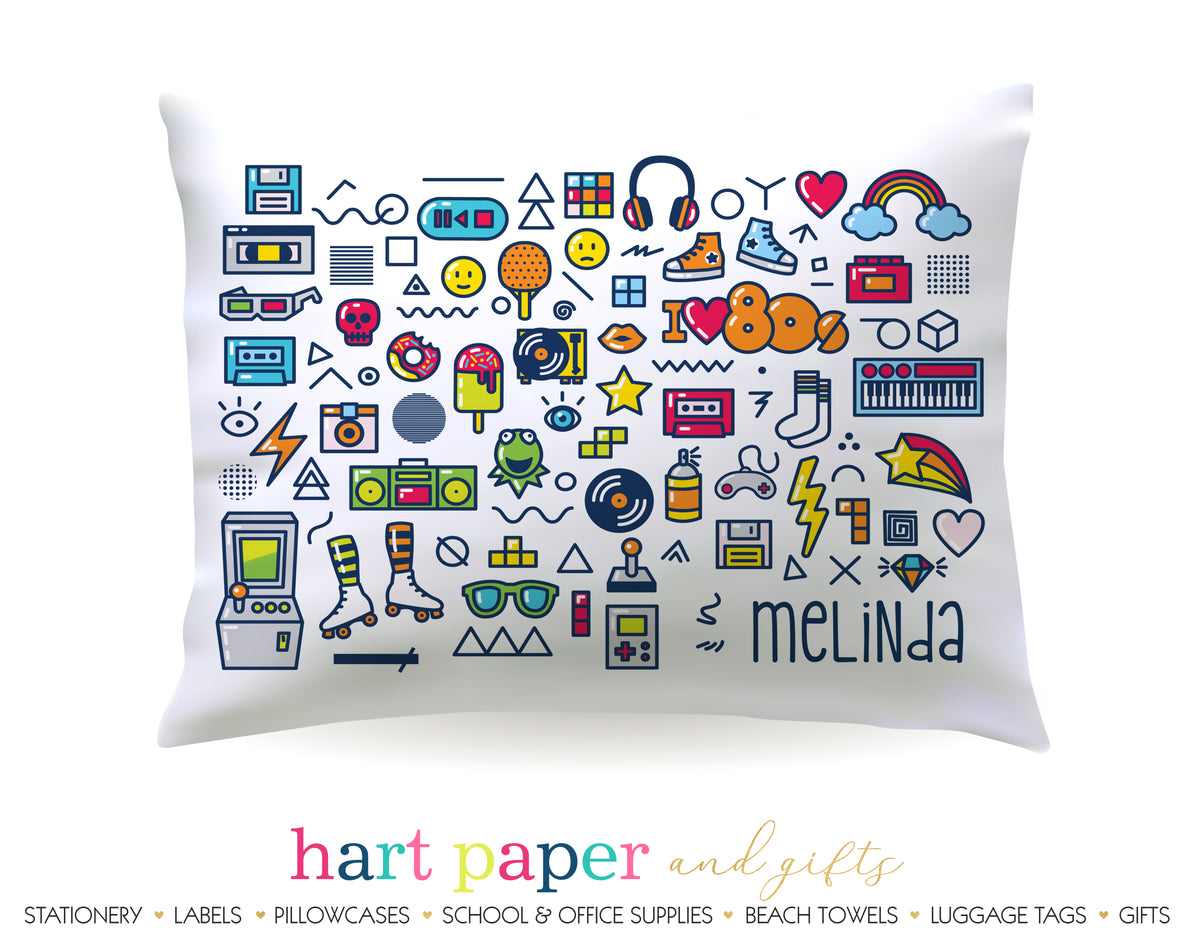 I Love the 80's Retro Personalized Pillowcase Pillowcases - Everything Nice