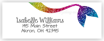 Rainbow Mermaid Tail Address Labels • Self Adhesive Stickers Return Address Labels - Everything Nice