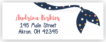 Polka Dot Mermaid Tail Address Labels • Self Adhesive Stickers Return Address Labels - Everything Nice