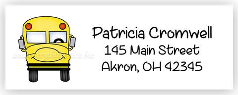 School Bus II Address Labels • Self Adhesive Stickers Return Address Labels - Everything Nice