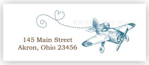 Vintage Airplane Return Address Labels • Self Adhesive Stickers Return Address Labels - Everything Nice