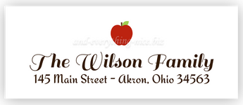 Red Apple Return Address Labels • Self Adhesive Stickers Return Address Labels - Everything Nice