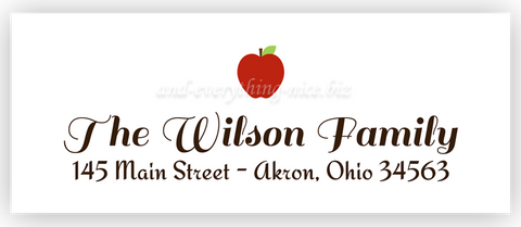Red Apple Return Address Labels • Self Adhesive Stickers Return Address Labels - Everything Nice