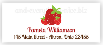 Strawberry e Return Address Labels • Self Adhesive Stickers Return Address Labels - Everything Nice