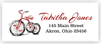Tricycle Return Address Labels • Self Adhesive Stickers Return Address Labels - Everything Nice