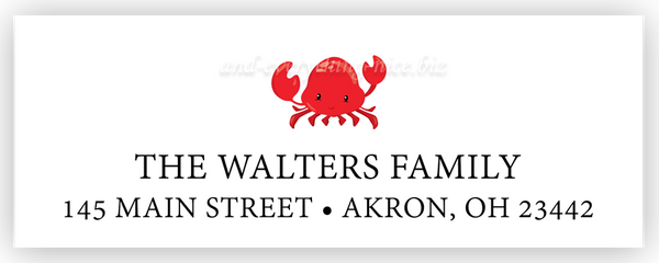 Crab Return Address Labels • Self Adhesive Stickers Return Address Labels - Everything Nice