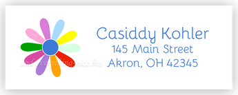 Rainbow Daisy Address Labels • Self Adhesive Stickers Return Address Labels - Everything Nice